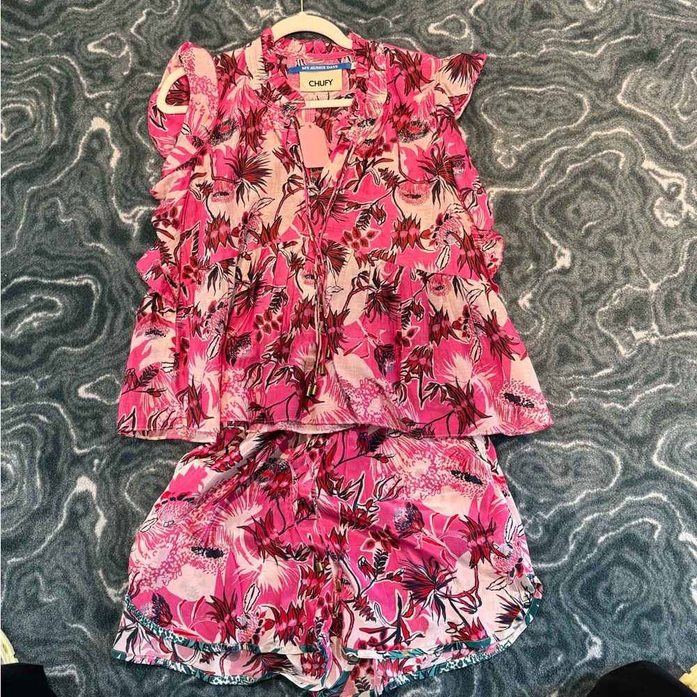 Vibrant Pink Floral Set